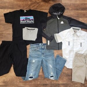 Boys Casual Clothing Bundle with Surf Style Tee, Hoodie and Jeans L 10/12
